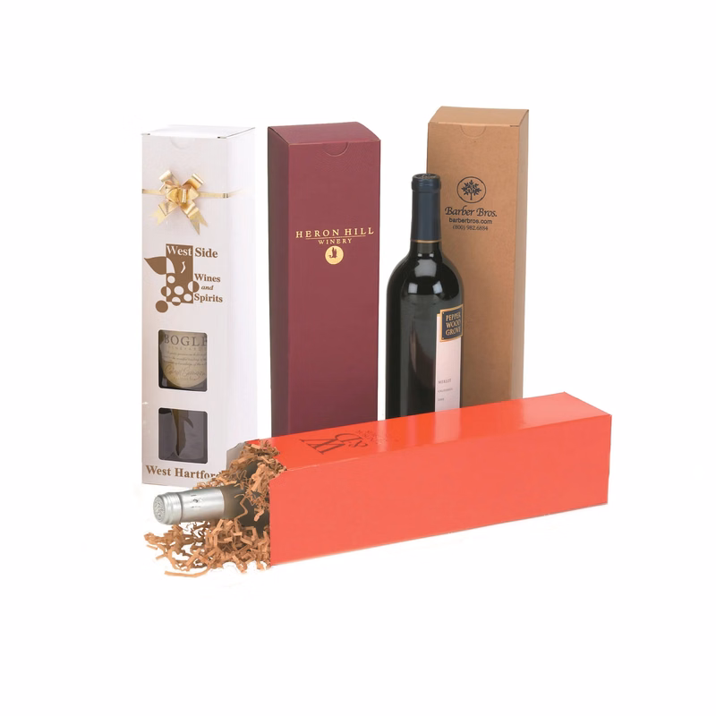 White Gloss One Piece Folding Wine Box