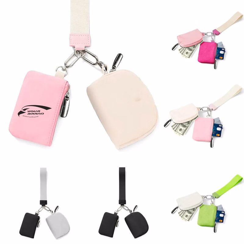 Portable Keychain Wallet Women Detachable Mini Zipper