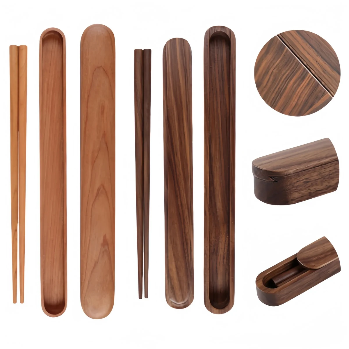 Portable Natural Wooden Chopsticks Box 1