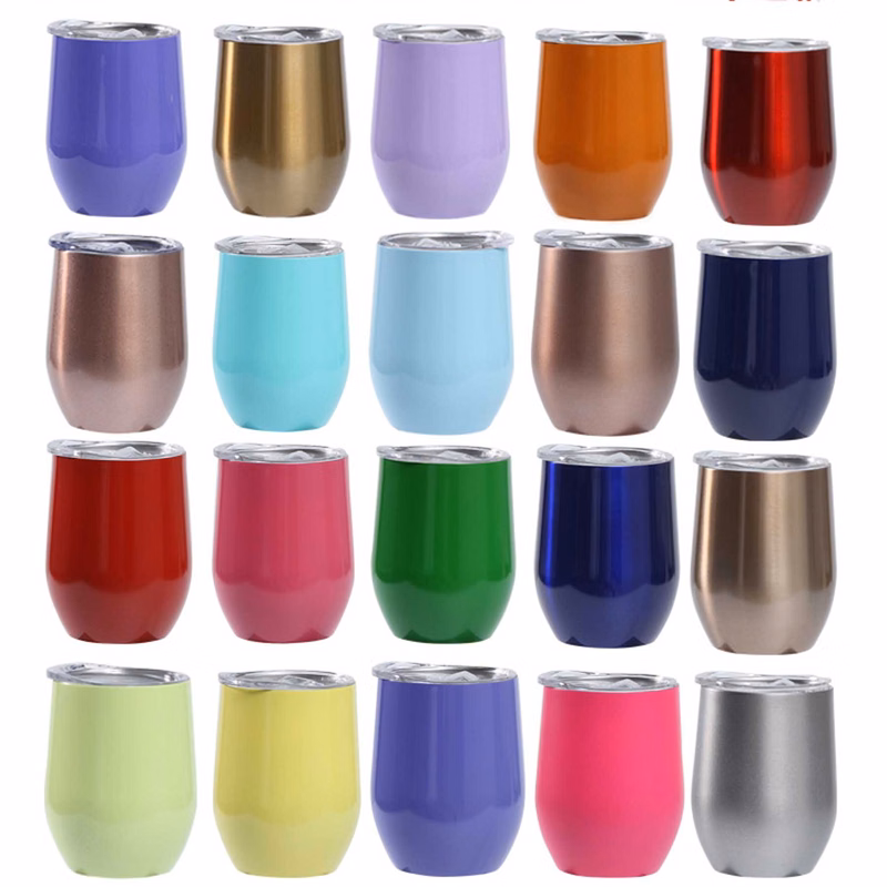 12oz Insulated Water Coffee Stainless Tumblers Cups with Slide Lids