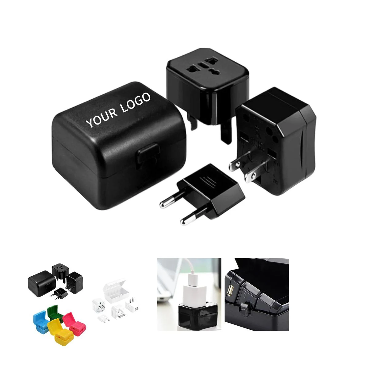 Durable PC ABS Travel Adapter for Multiple Outlets 1