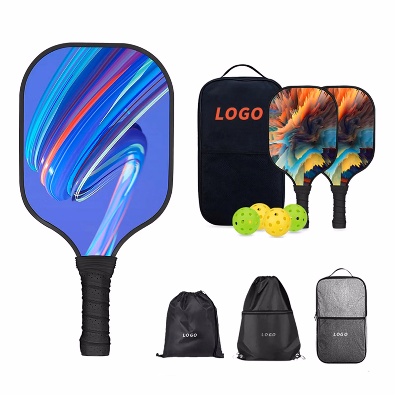 Full Color Premium Fiberglass Pickleball Set with Optional
