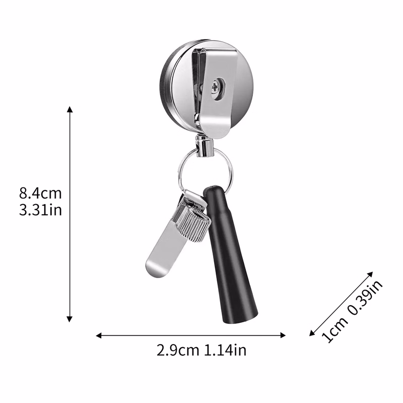 Retractable Badge Reel with Key Ring & Clip