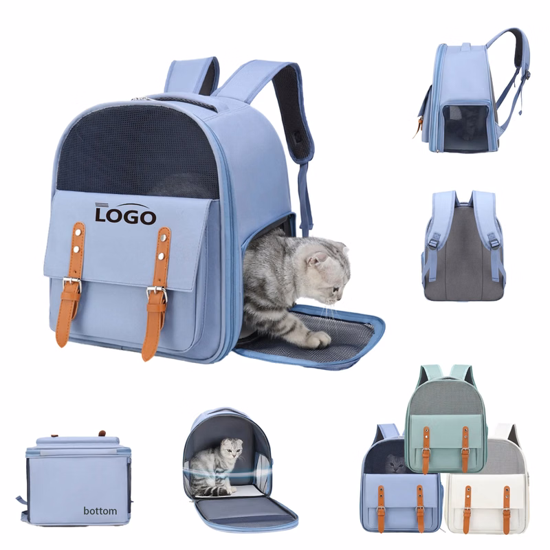Custom Pet Carrier Backpack with Logo - Mesh Window