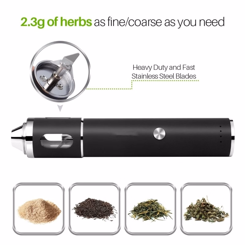 Rechargeable Electric Herb Grinder With Dispenser Window
