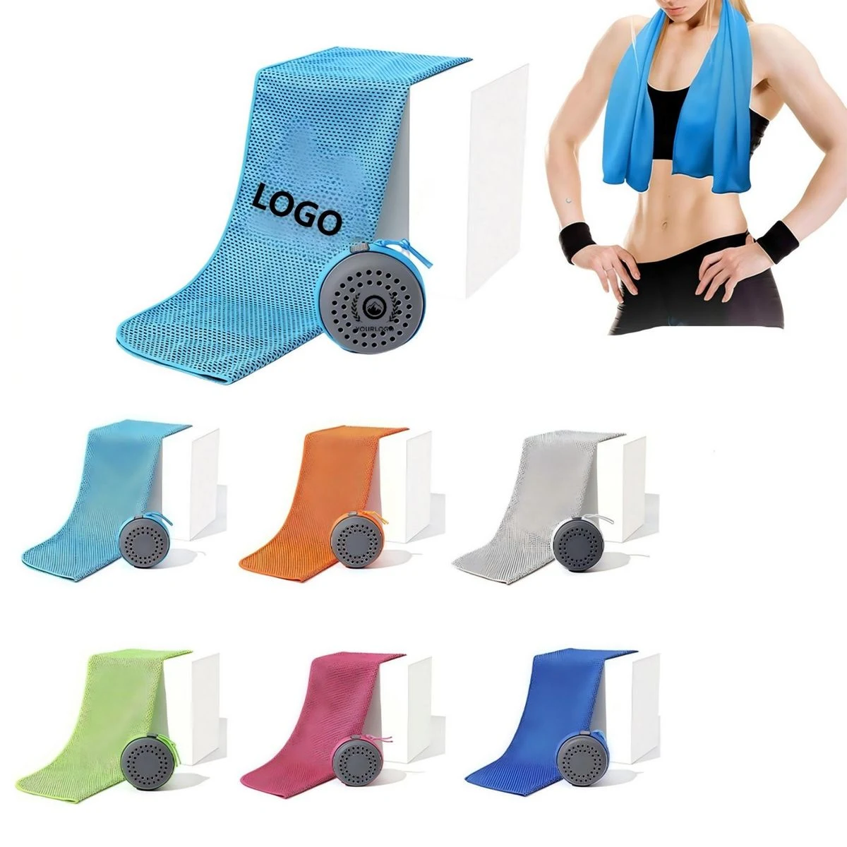 24" Cooling Breathable Microfiber Quick-Dry Towel with Storage Case 1