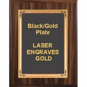 10-1/2" x 13" Classic Walnut Finish Plaque with a Black Teardrop Plate
