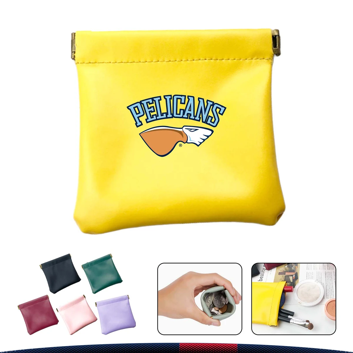 Leather Squeeze Coin Bag 1