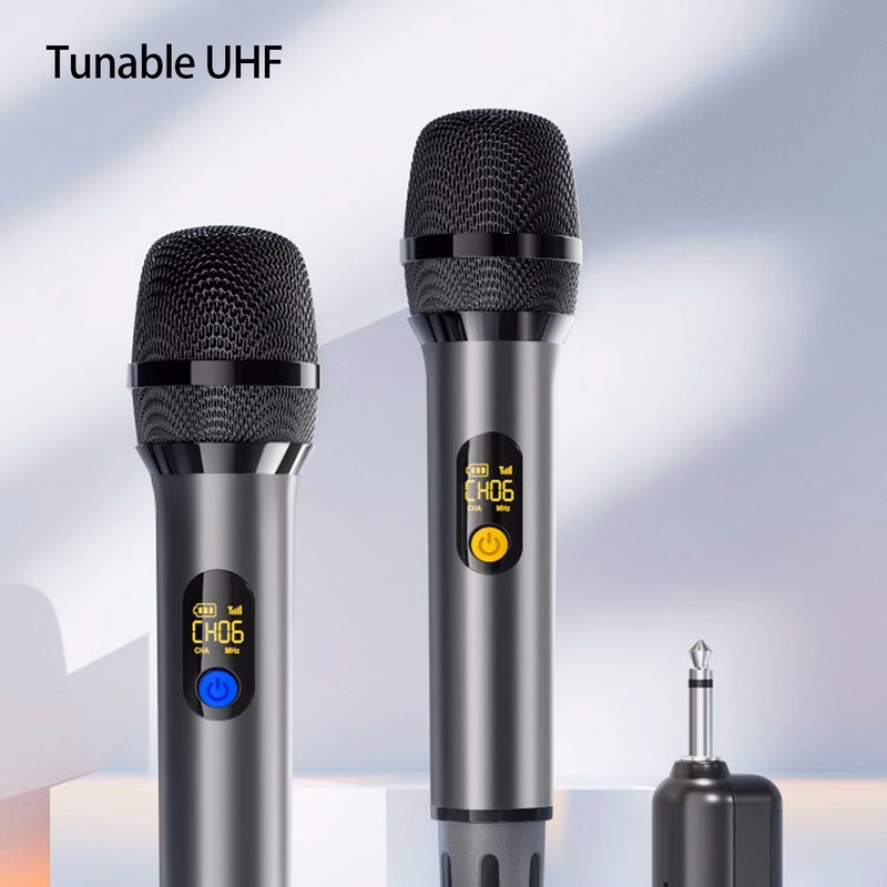Rechargeable 1-Tx 2-Handheld Wireless Microphone Set