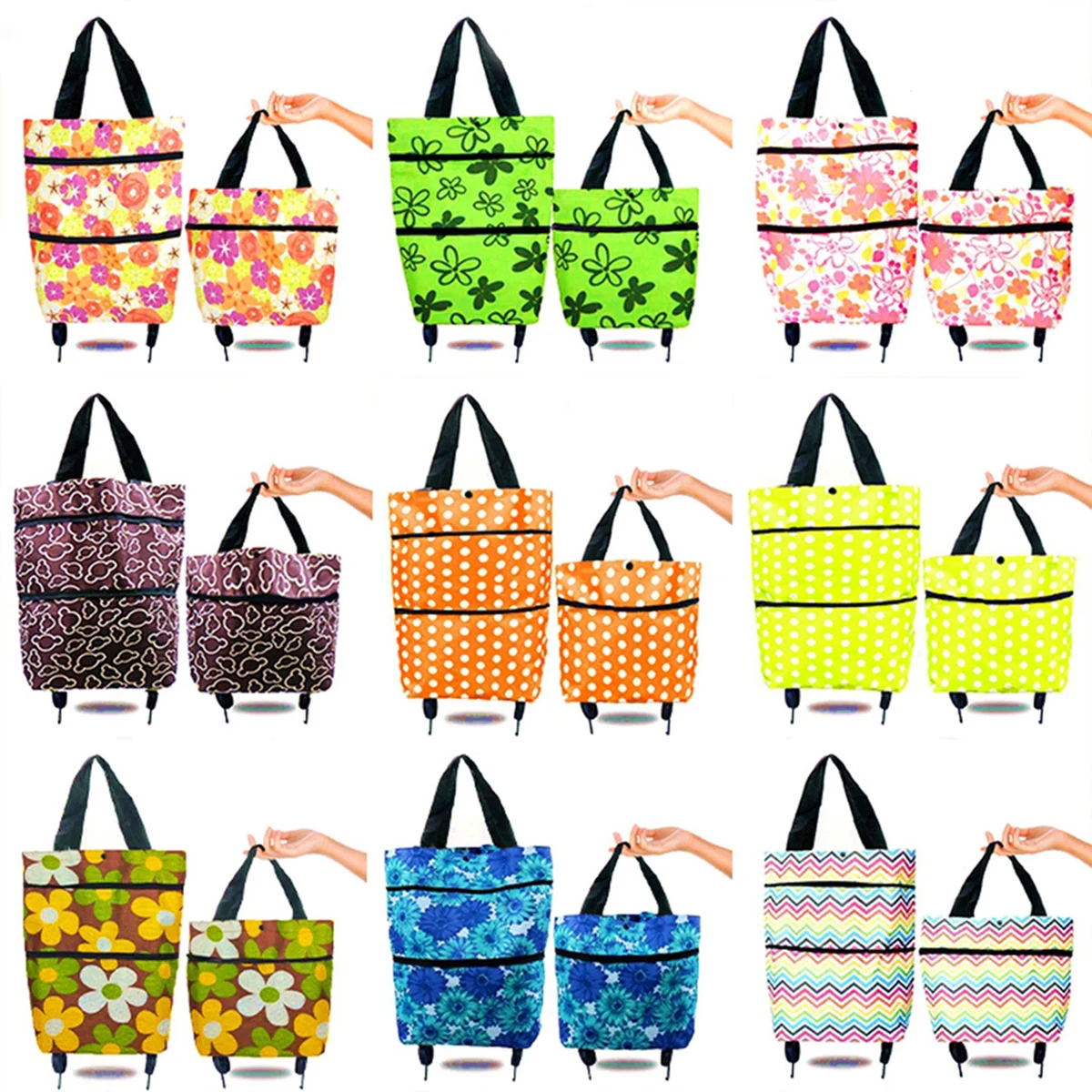 Reusable Foldable Grocery Bags with Wheels 1