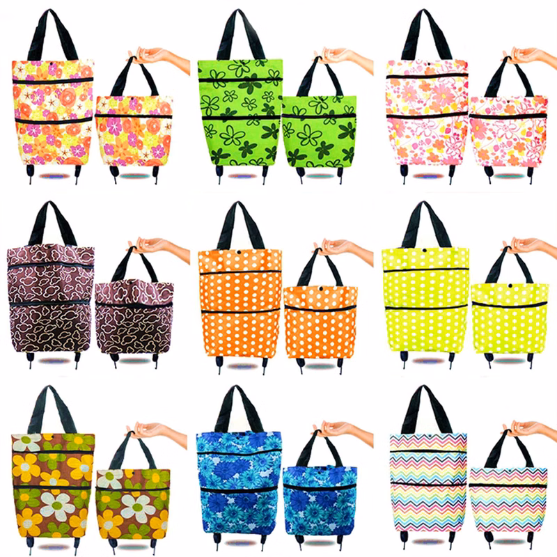 Reusable Foldable Grocery Bags with Wheels