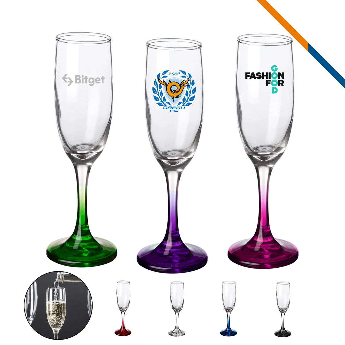 ClinkLite Champagne Glasses - 6 OZ. 1