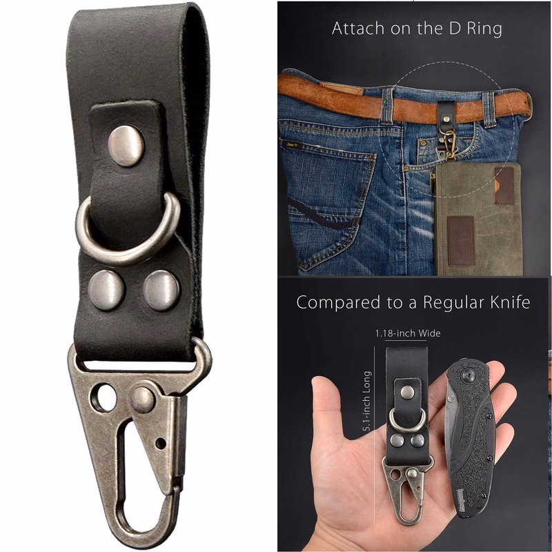 EDC Leather Strap Keychain Holder
