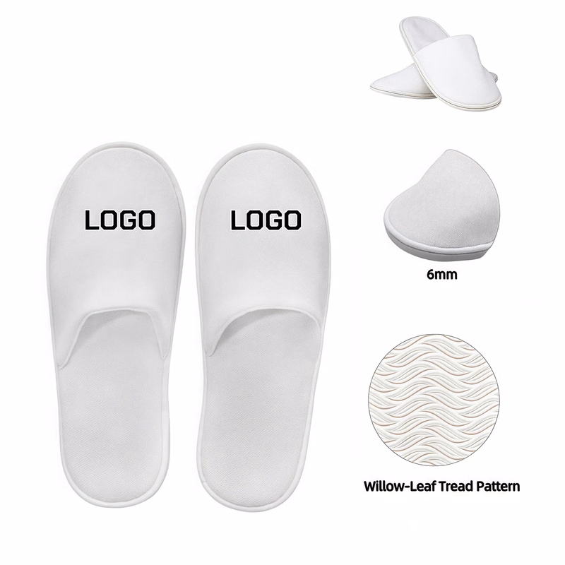 Soft Coral Fleece Hotel Slippers