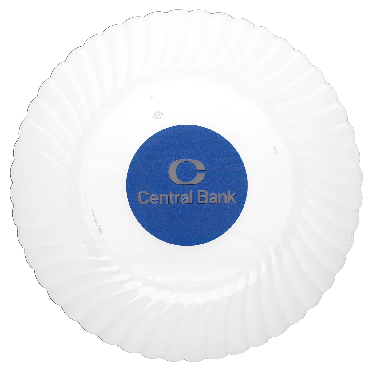 10.000" Scalloped Heavy Weight Plastic Plate Round Clear Digital Print 1