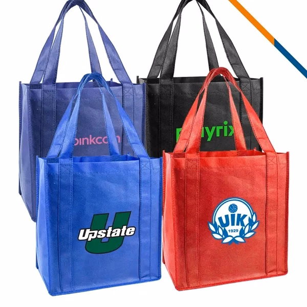 Custom 8" x 12" x 13" Non-Woven Tote with 20" Handles — Compact Storage Grocery