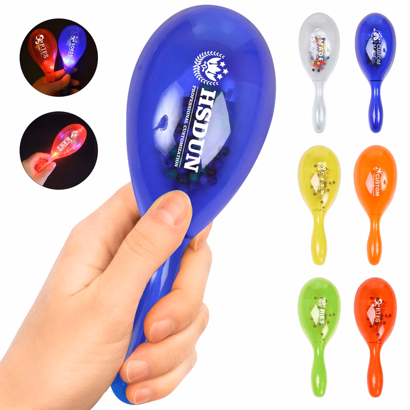 6.3'' Light-Up Flashing Plastic Maracas With Sound Beads
