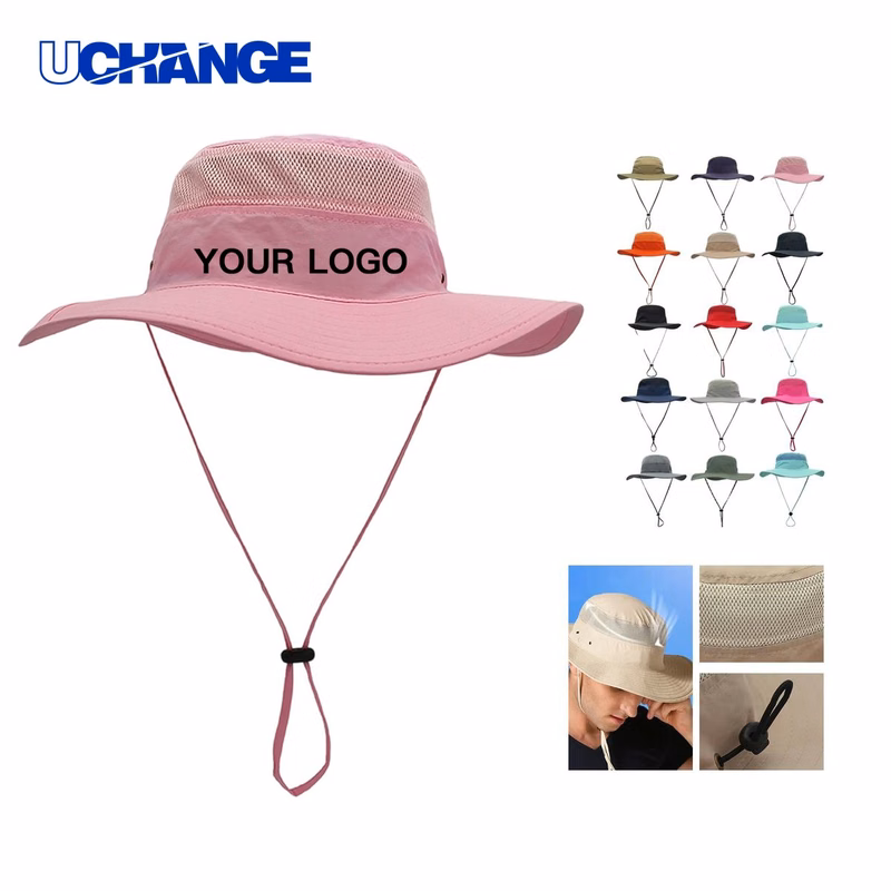 Adjustable Nylon Bucket Hat Headwear with UPF 50+ Protection for Outdoor Use