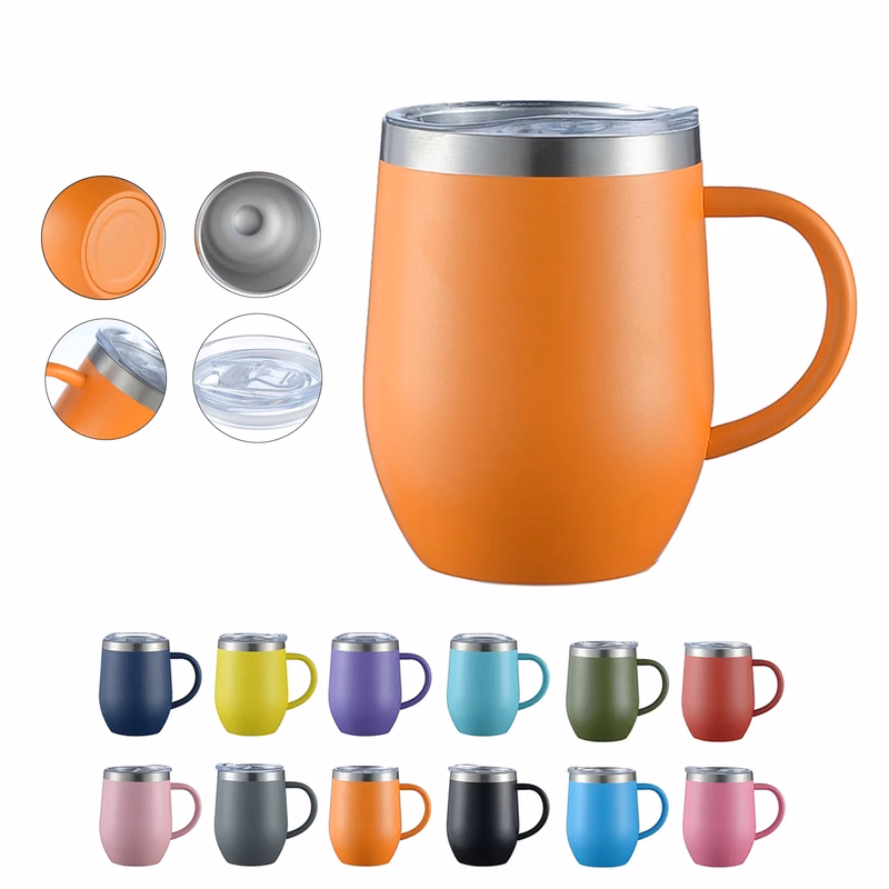 12oz Stainless Steel Insulated Coffee Tumbler Handle