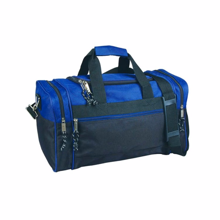 17" Poly Duffel Bags - Black and Royal Blue
