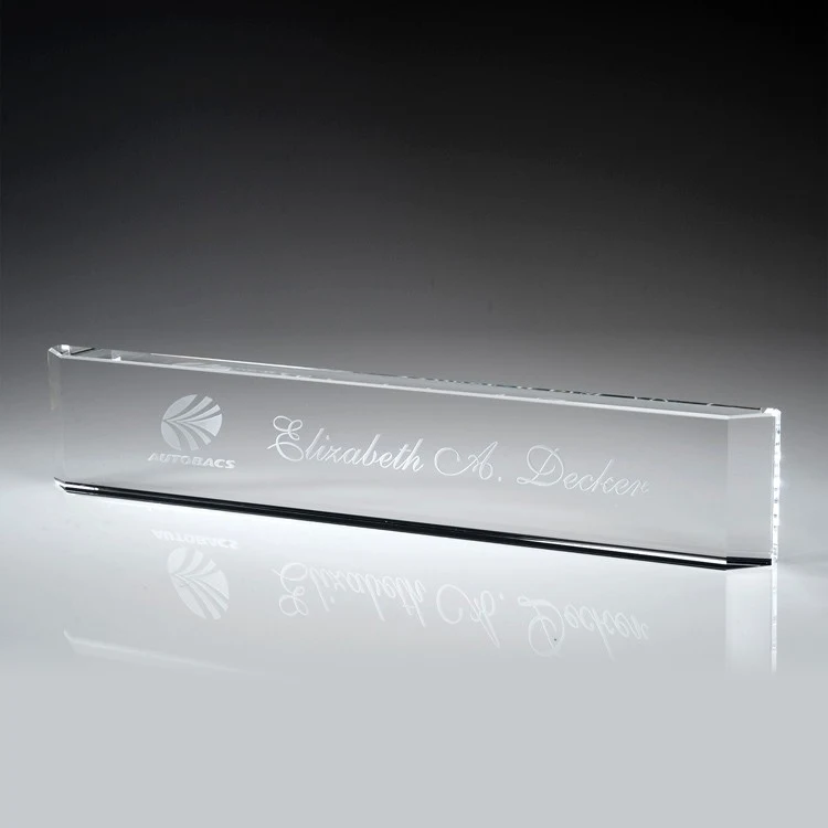 12" Crystal Award-Name Plate 1