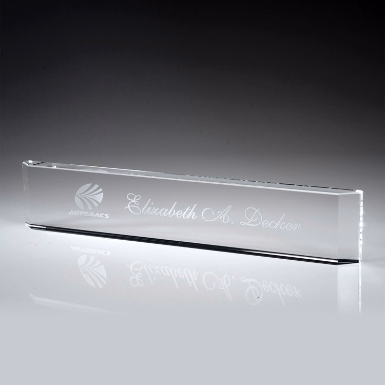 12" Crystal Award-Name Plate