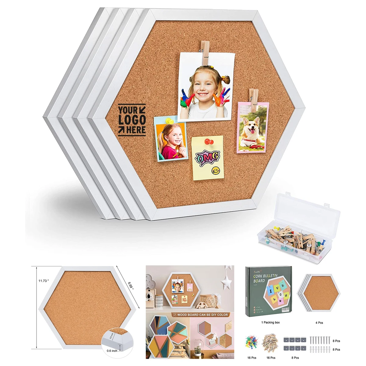 15.7 x 12 Inches Cork Board Bulletin Board 1