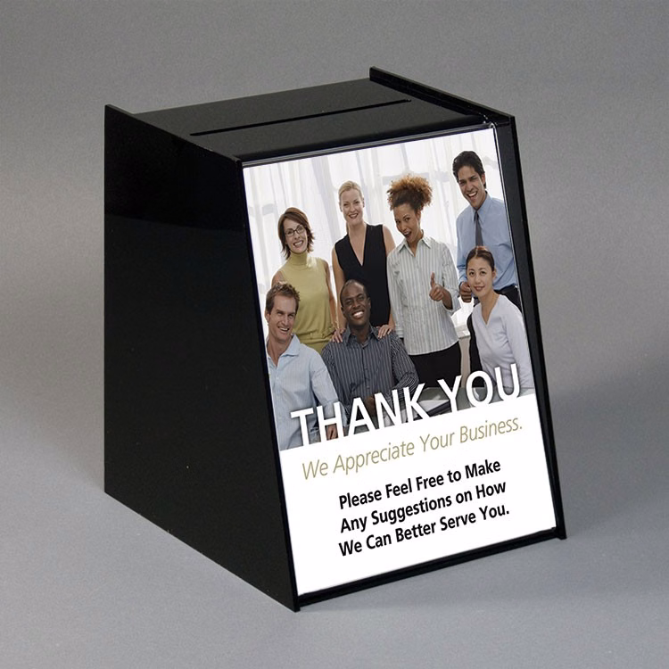 Black Acrylic Registration Box with 8.5"w x 11"h Sign Area
