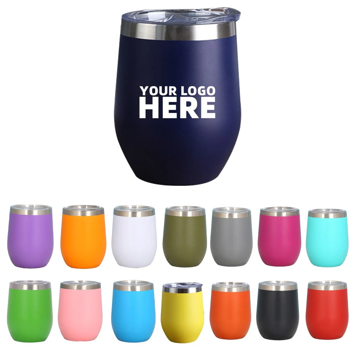 12 OZ Stainless Steel Wine Tumbler With Lid 1