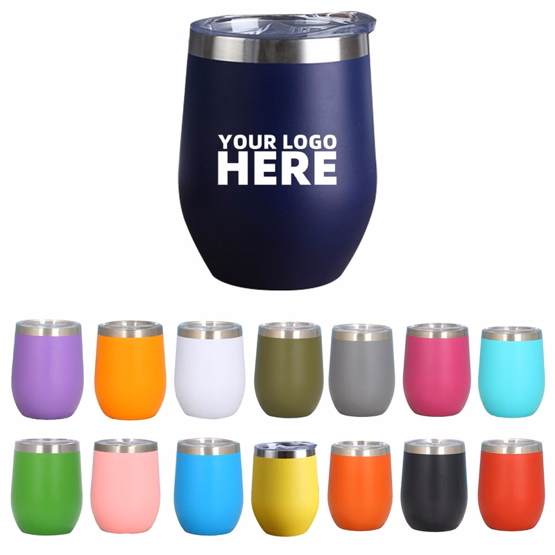 12 OZ Stainless Steel Wine Tumbler With Lid