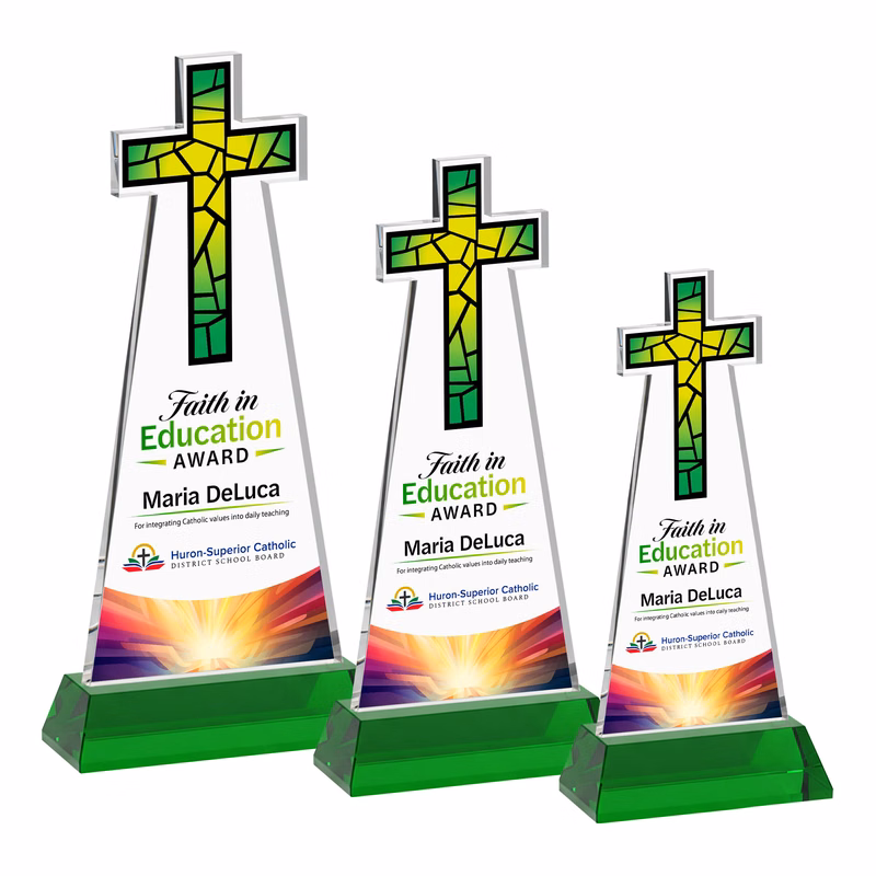 Cross VividPrint™ Award on Hartford Base - Green