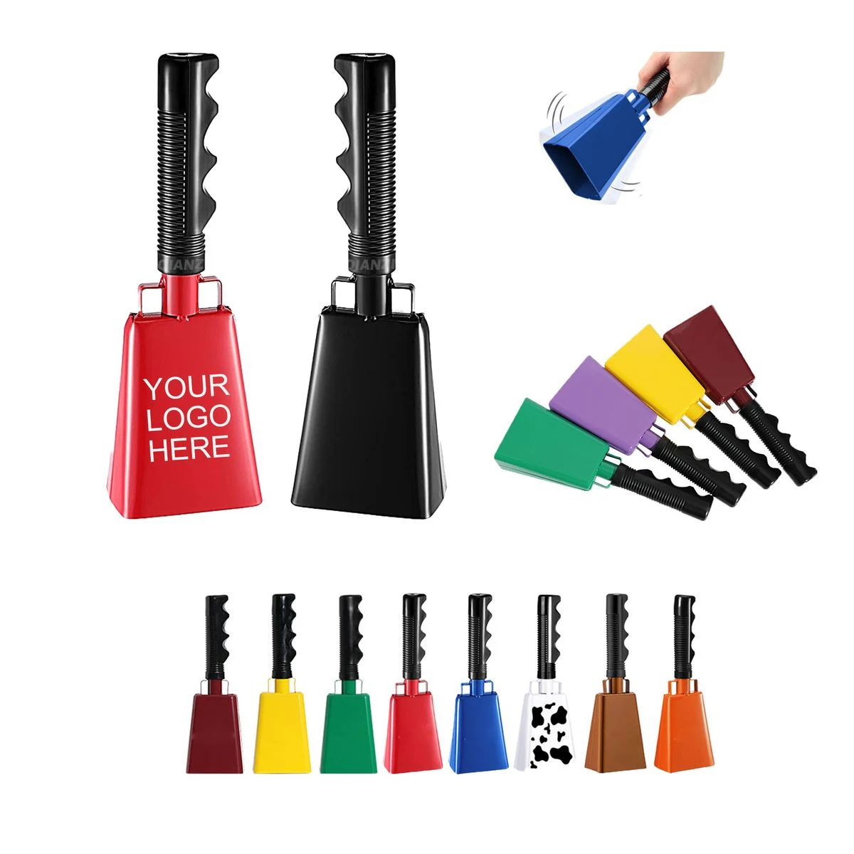 8-Inch Handheld Cowbell with Long Handle 1