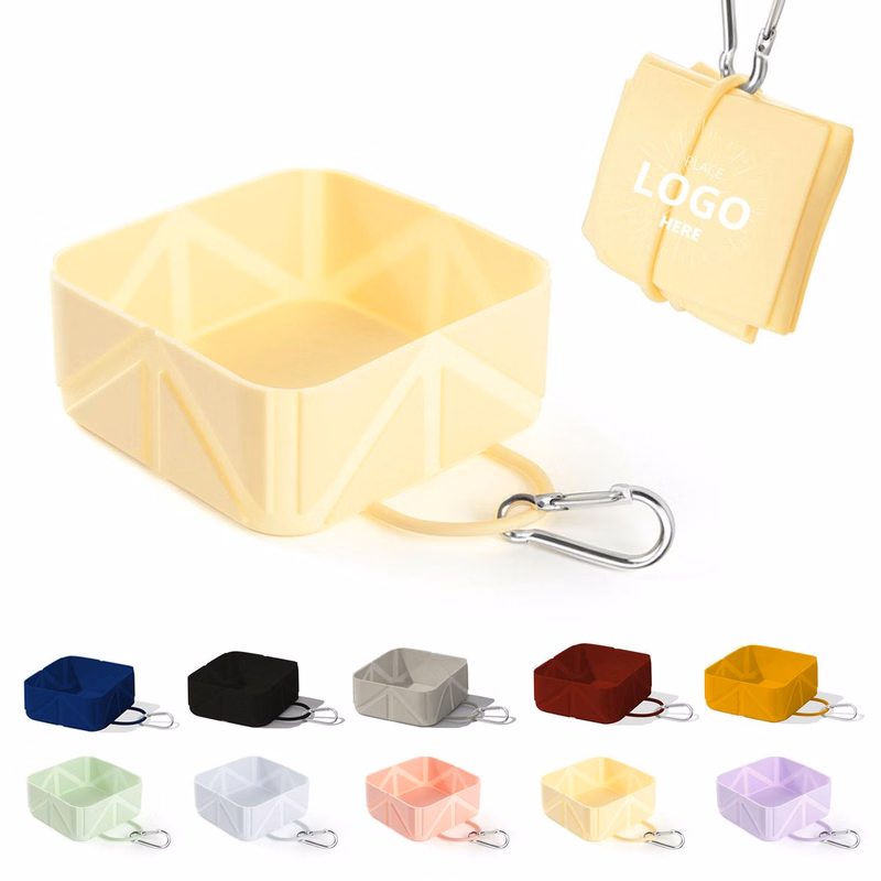 Foldable Silicone Square Pet Bowl