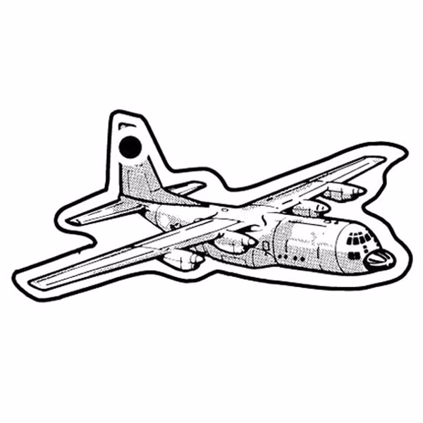Airplane w/Detail Key Tag (Spot Color)