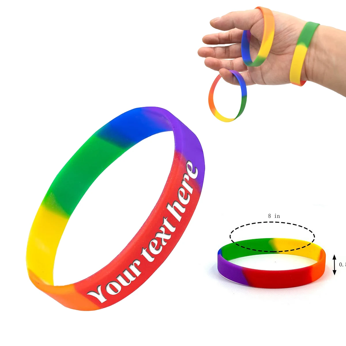 6-Color, 6-Section Silicone Wristband 1