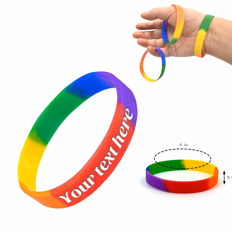 6-Color, 6-Section Silicone Wristband