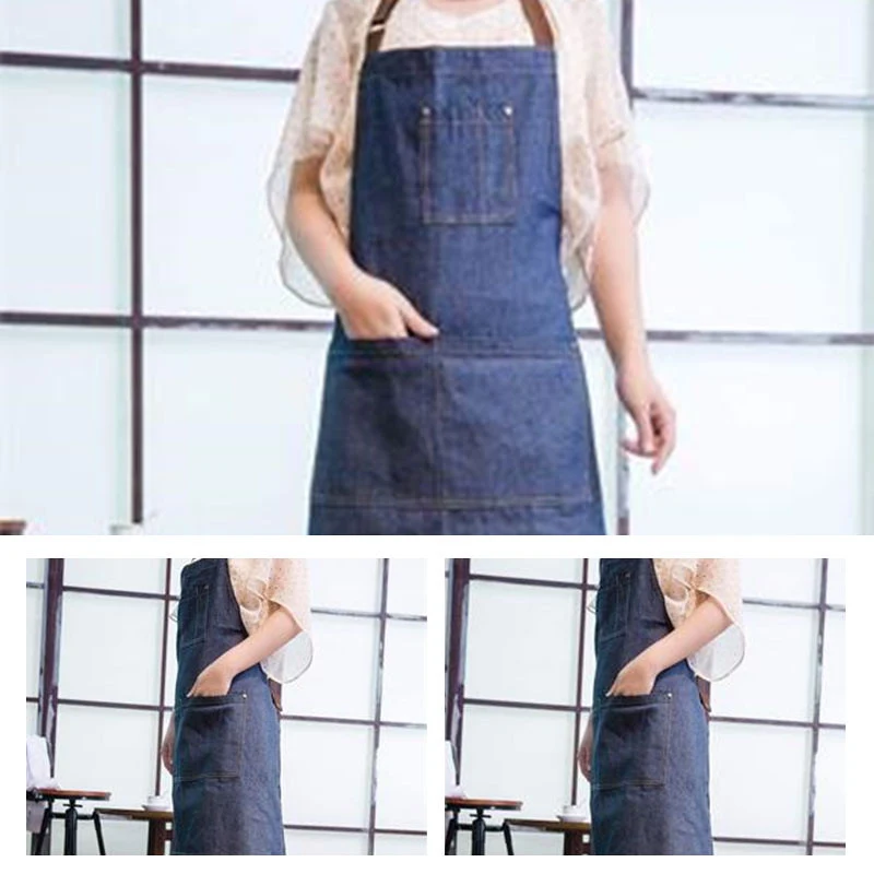 Unisex Adjustable Multi-Pocket Denim Apron 1