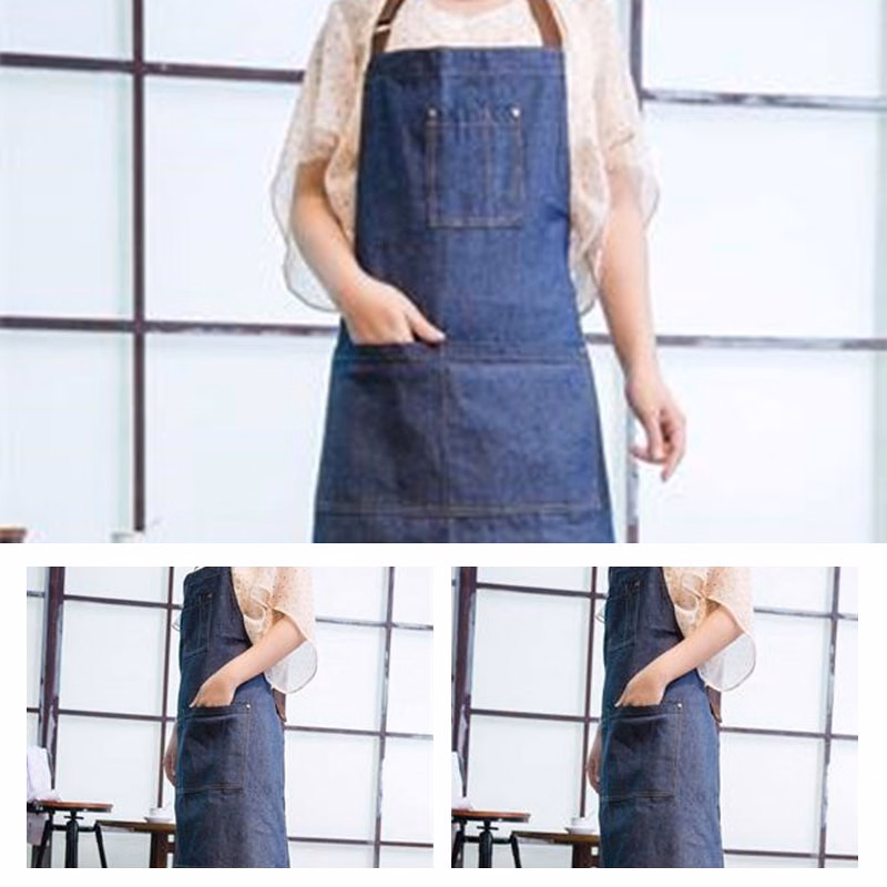 Unisex Adjustable Multi-Pocket Denim Apron