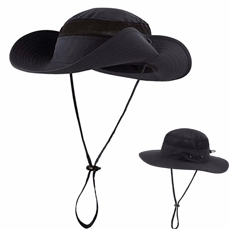 Nylon Sun Wide Brim Bucket Hat MOQ 50pcs