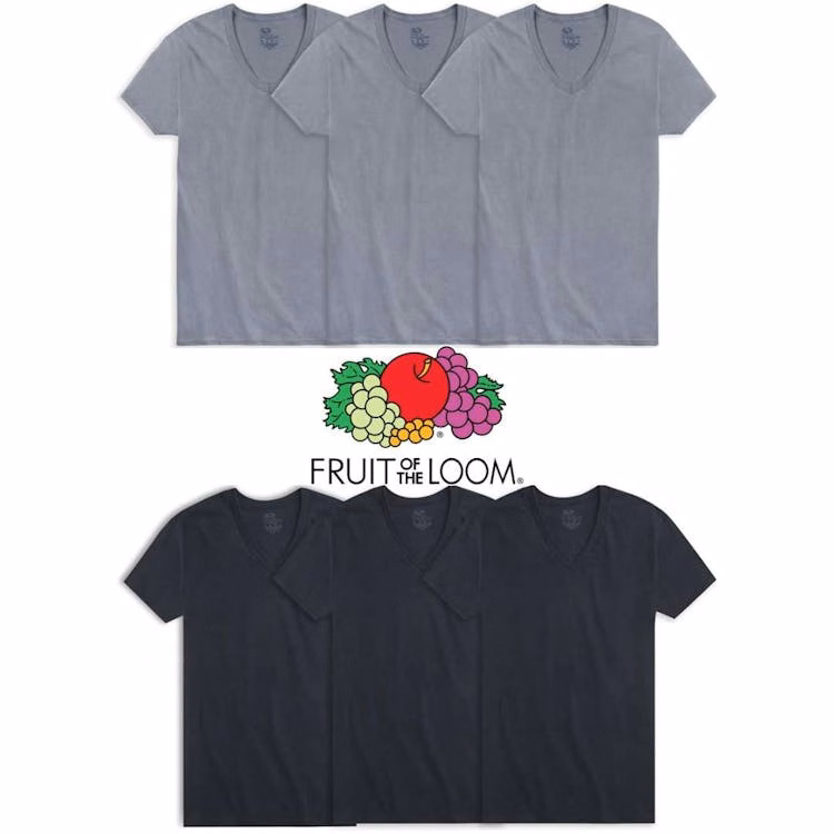 Fruit Of The Loom Men's Cotton V-Neck Undershirts - Size Small 6 Pack