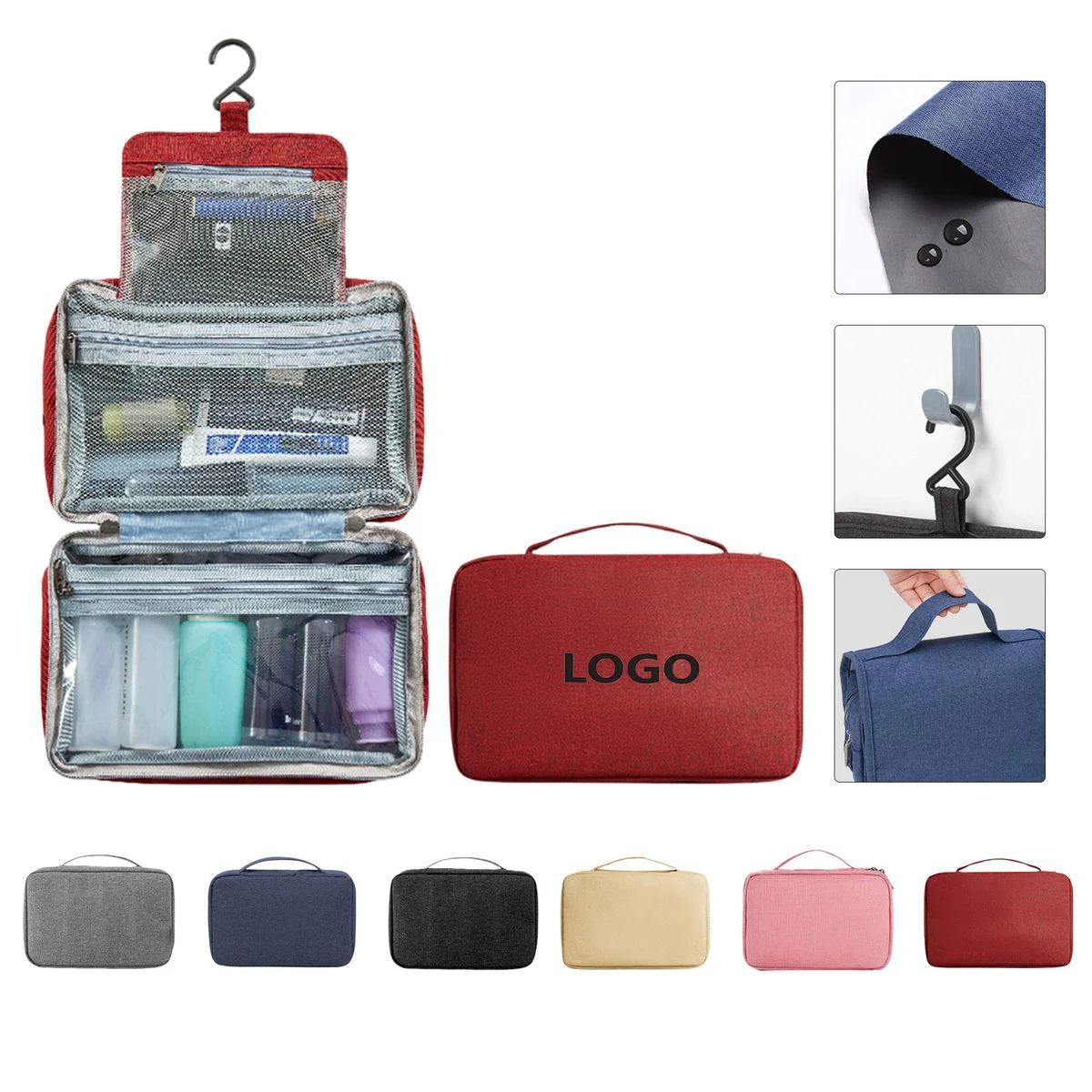 Waterproof Durable Tri Fold Cosmetic Travel Organizer Bag 1
