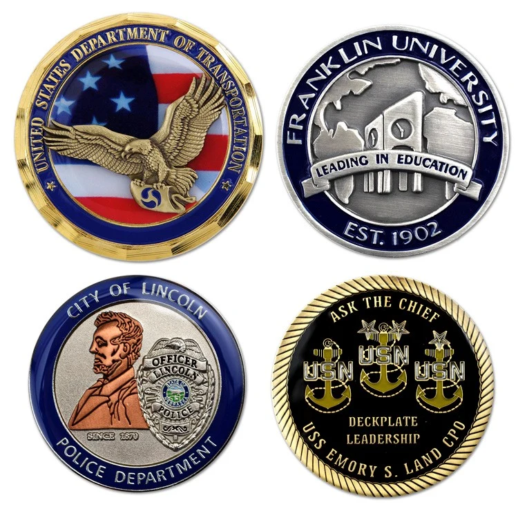 Die Struck Brass Challenge Coins (3D) 1