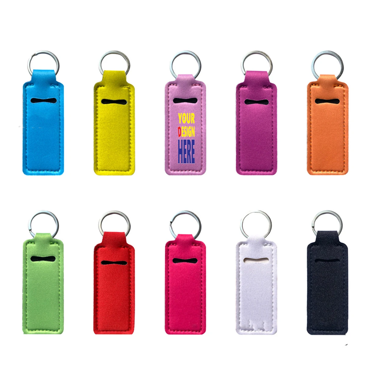 Full Color Custom Portable Outdoor Lipstick Caser With Keychain 1