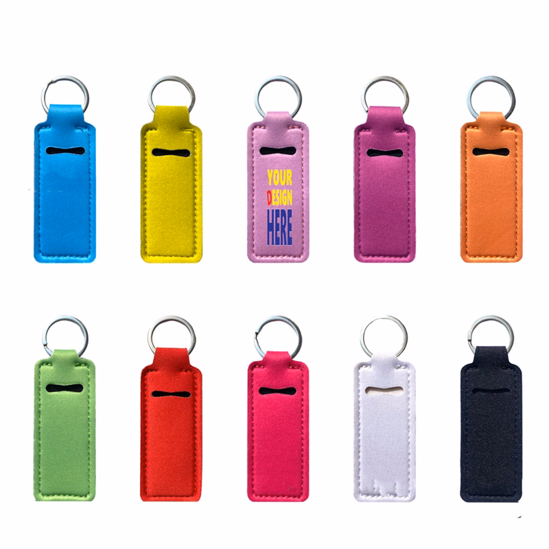 Full Color Custom Portable Outdoor Lipstick Caser With Keychain