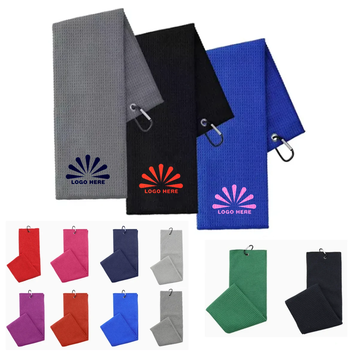 3 Holes Customized Tri-fold Golf Towel 1