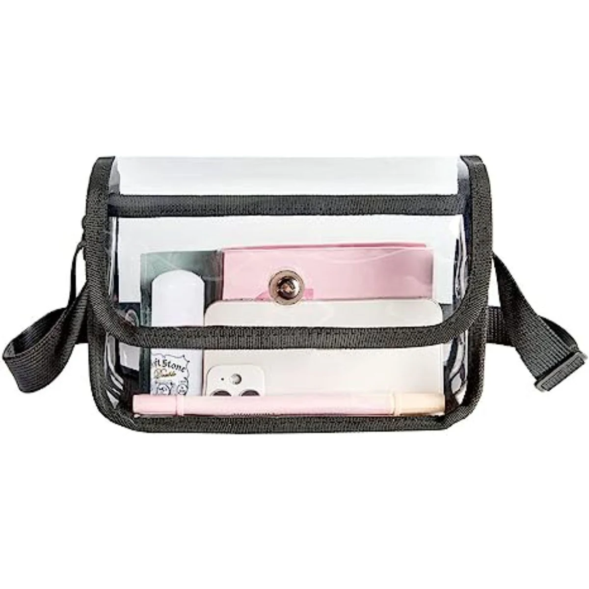 Clear PVC Messenger Bag Crossbody Stadium Approved Purse Bag 1