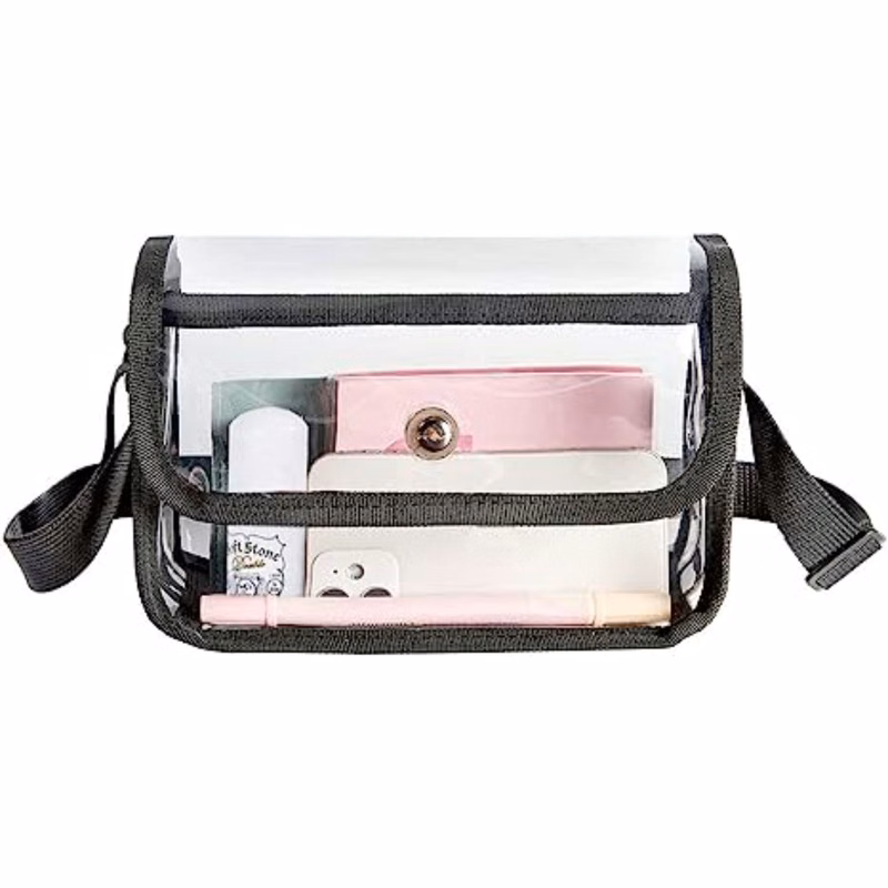 Clear PVC Messenger Bag Crossbody Stadium Approved Purse Bag