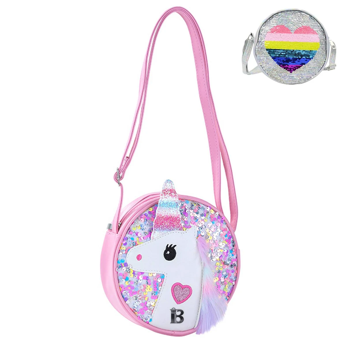 Pu Leather Little Girls Unicorn Crossbody Bag 1