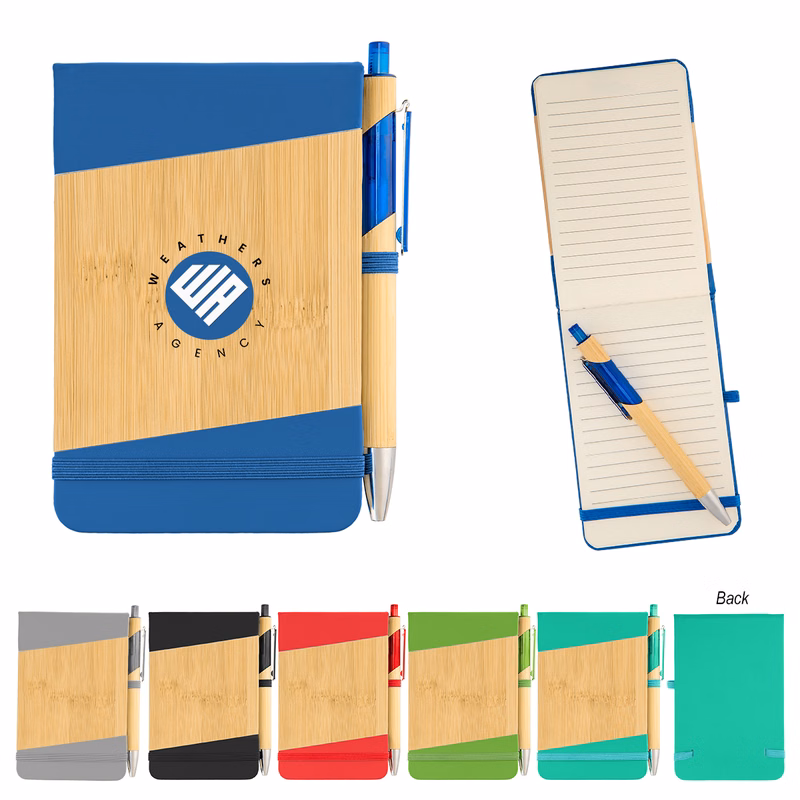 Bamboo Look Jotter & Pen