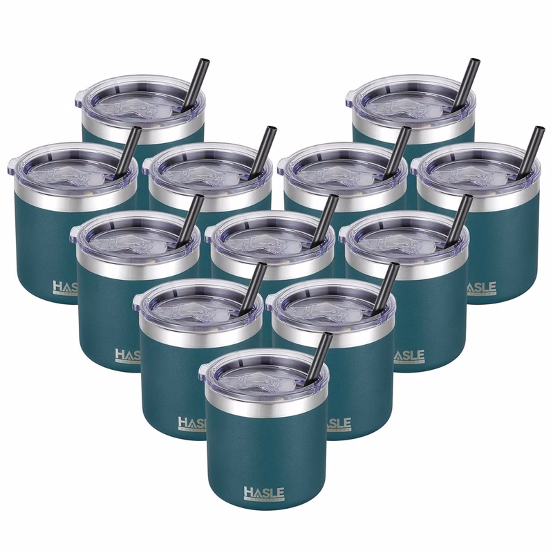 10oz Insulated Tumblers with Lid and Straw,Stainless Steel Tumbler Travel Coffee Mug,Double Wall